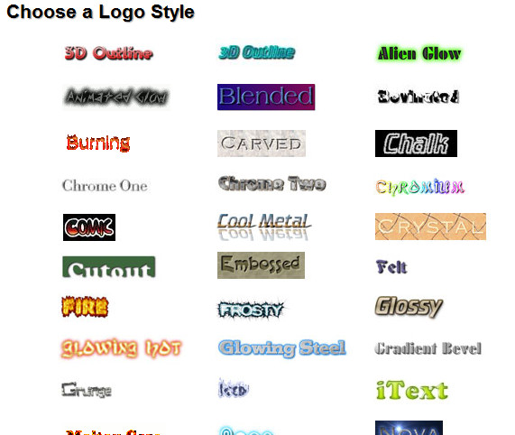 Конструктор cooltext.com позволяет создавать логотипы